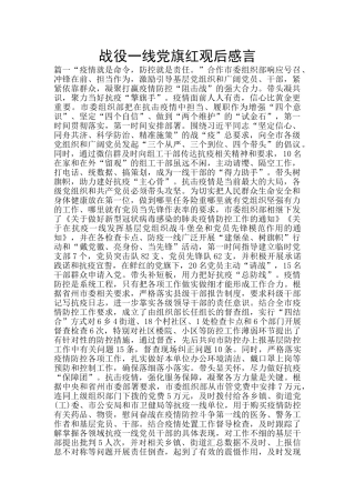 战役一线党旗红观后感言