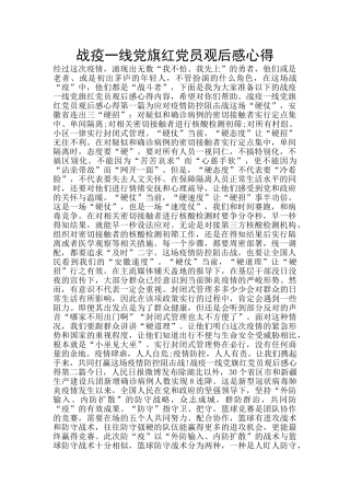 战疫一线党旗红党员观后感心得