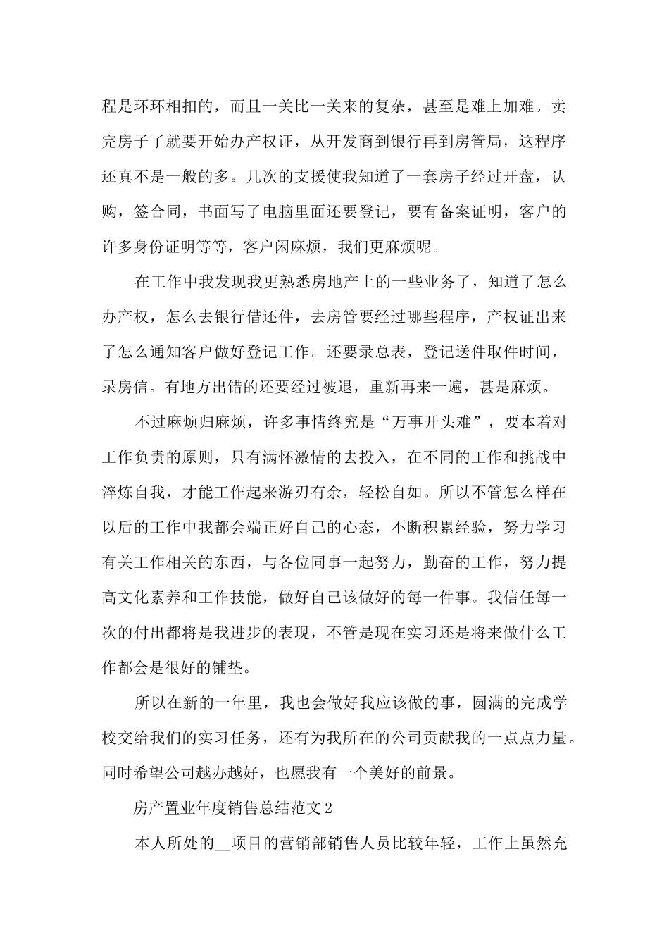 房产置业年度销售总结范文_第2页