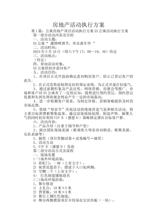 房地产活动执行方案