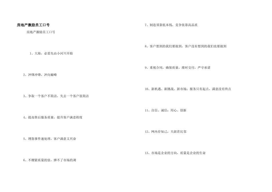 房地产激励员工口号_第1页