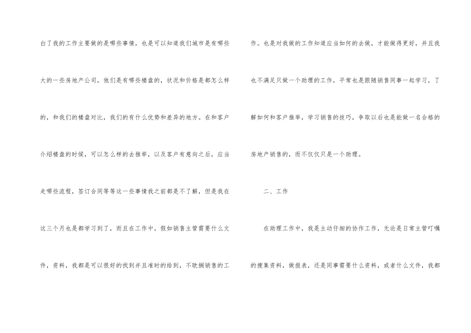 房地产销售助理的试用期工作总结_第2页