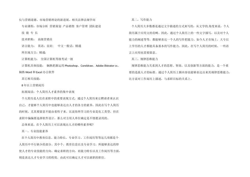 房地产销售经理个人简历模板_第2页