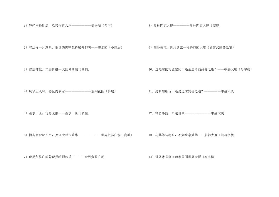 房地产高端广告词_第3页