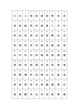 所有常用汉字大全