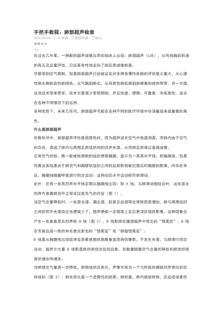 手把手教程：肺部超声检查