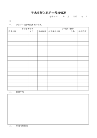 手术室新入职护士考核