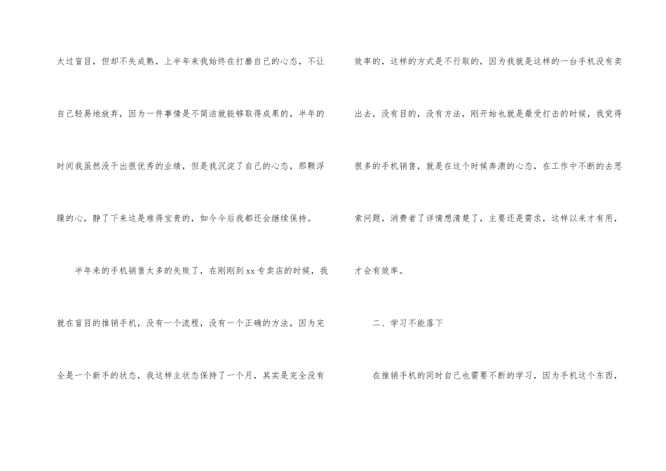 手机销售上半年工作总结_第2页