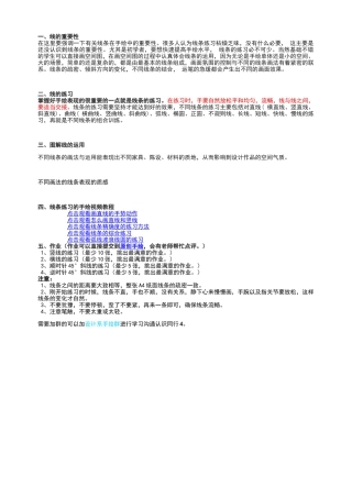 手绘学习方案手绘中不同线条的练习方法