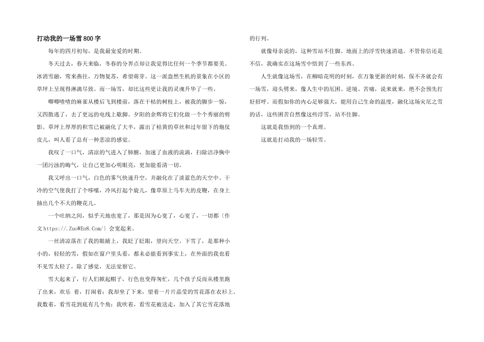 打动我的一场雪800字_第1页