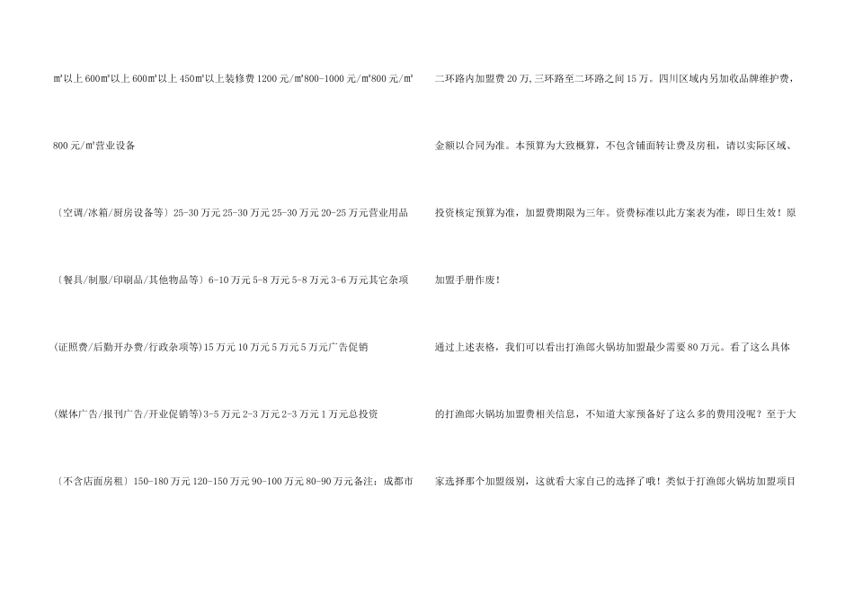打渔郎火锅坊加盟店最少需要多少钱？80万元轻松创业！_第3页