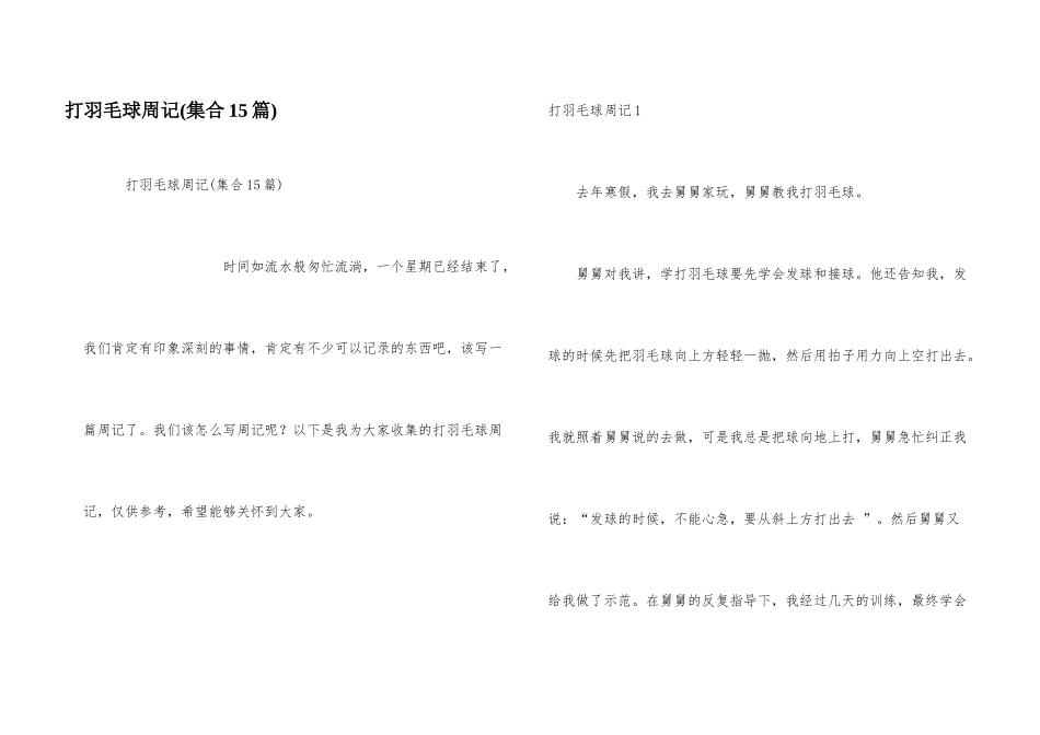 打羽毛球周记_第1页