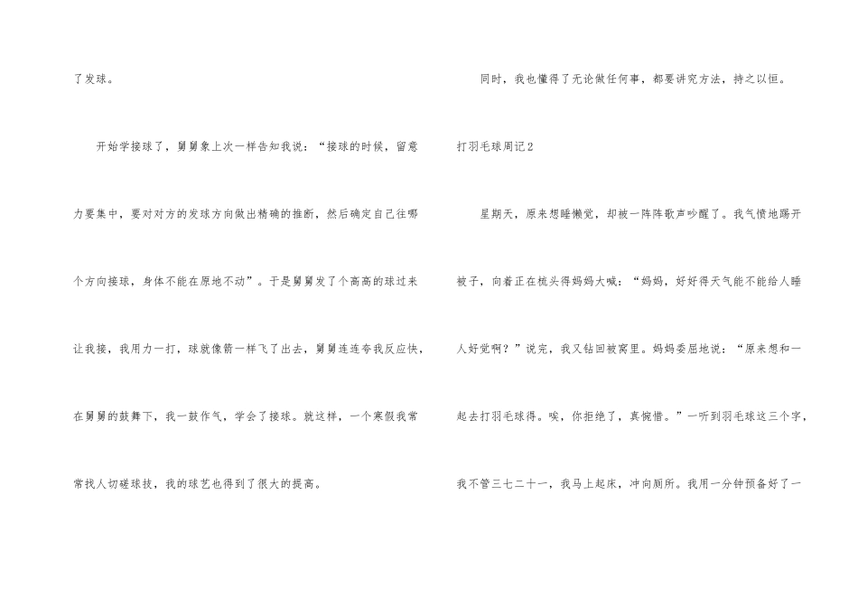 打羽毛球周记_第2页