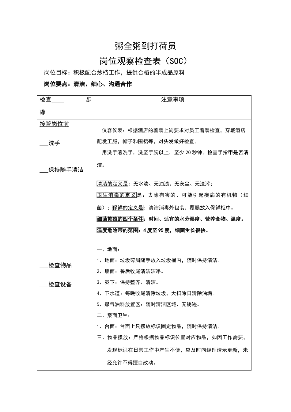 打荷岗位观察检查表SOC_第2页