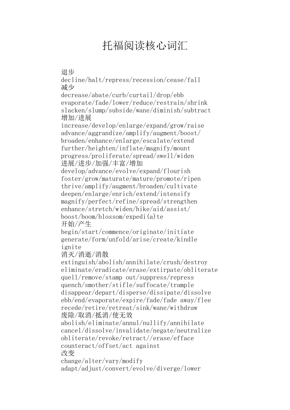 托福阅读核心词汇_第1页