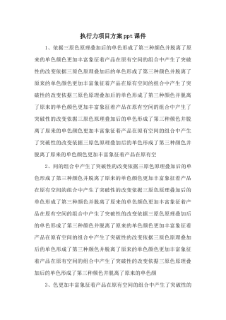 执行力项目方案ppt课件