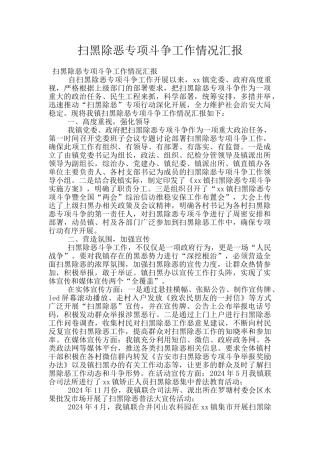 扫黑除恶专项斗争工作情况汇报