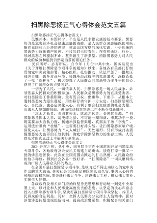 扫黑除恶扬正气心得体会范文五篇