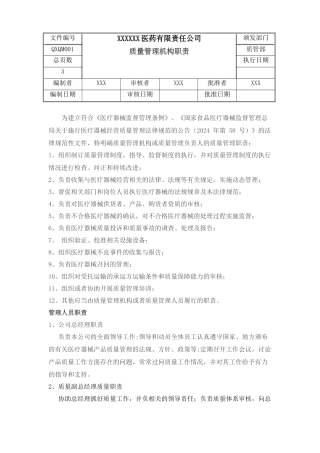 批发医疗器械经营质量管理制度、工作程序