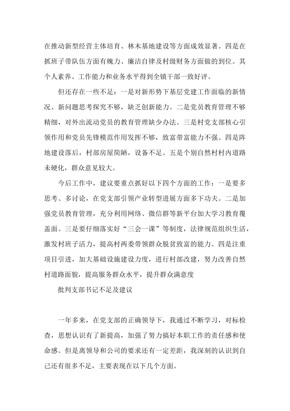 批评支部书记不足及建议_第3页