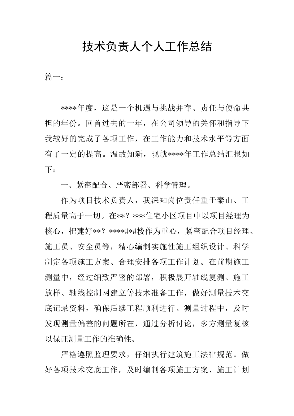 技术负责人个人工作总结_第1页