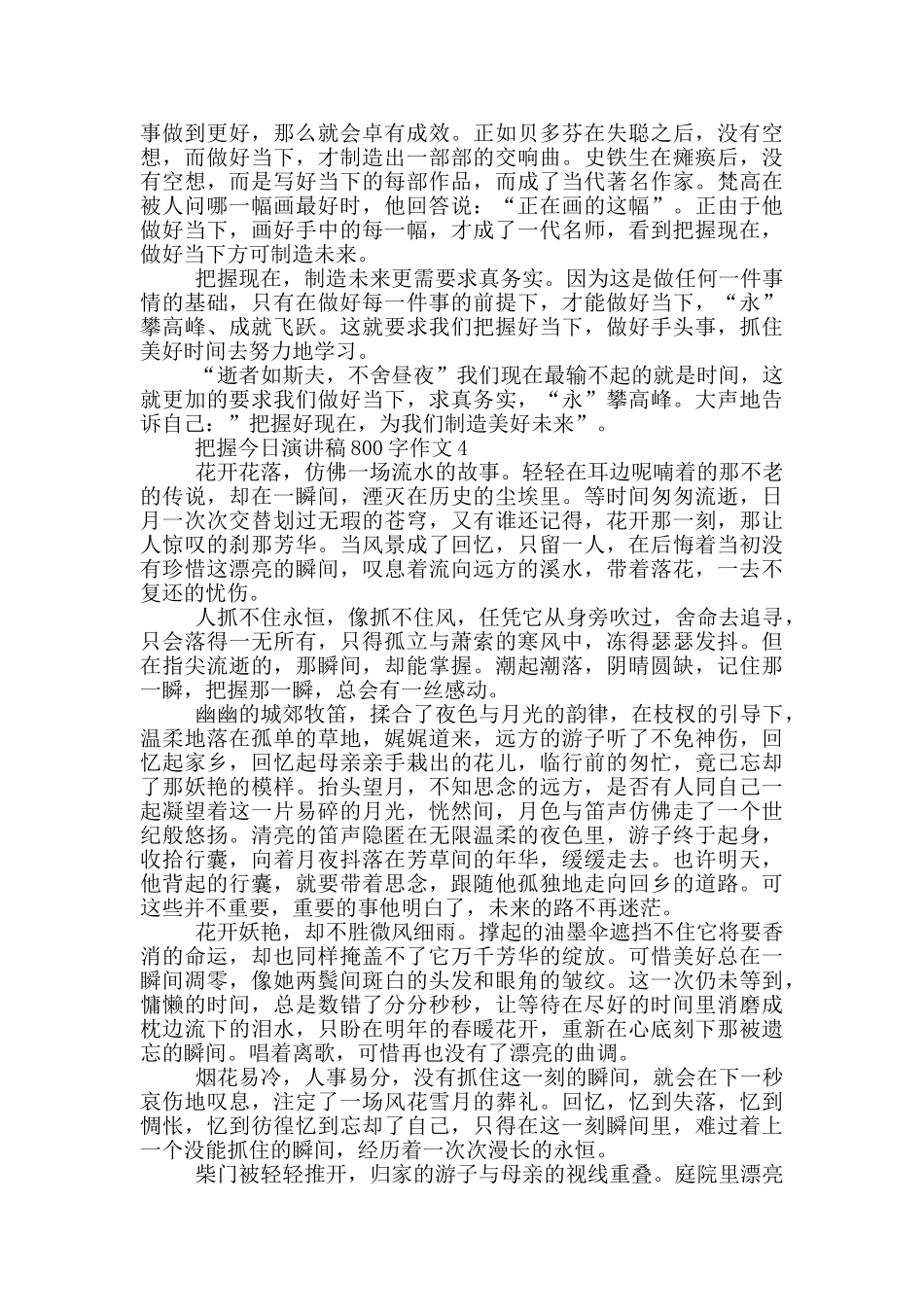 把握今天演讲稿800字作文5篇_第3页