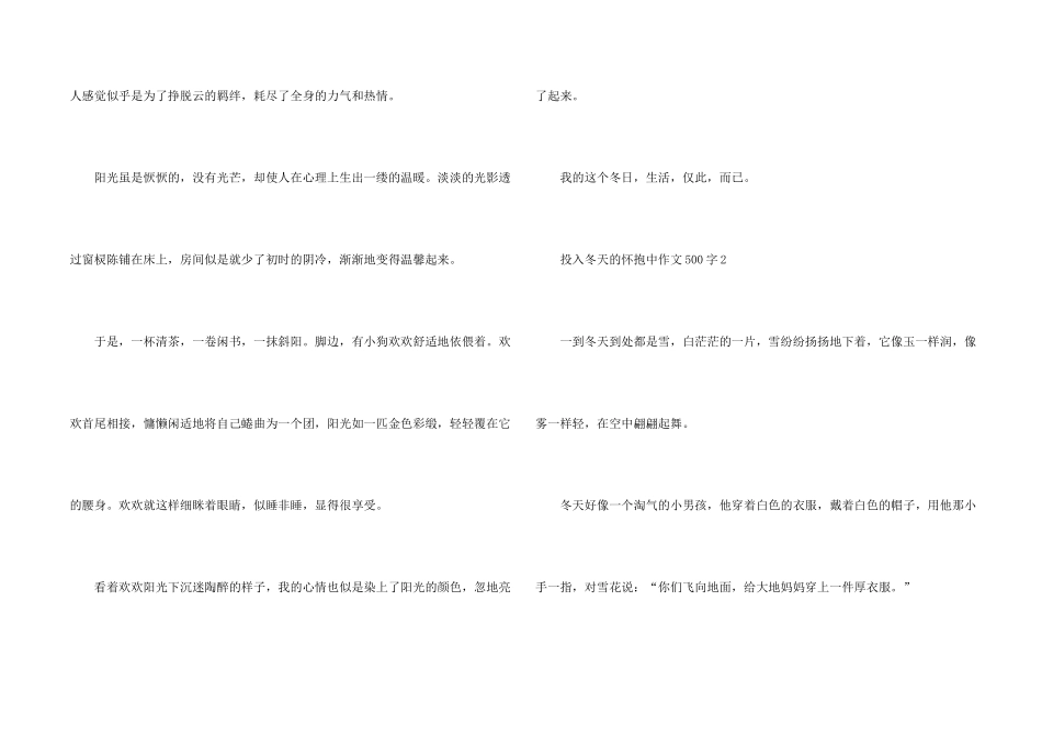 投入冬天的怀抱中500字_第2页