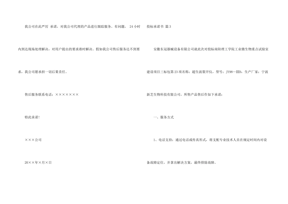 投标承诺书模板汇总六篇_第3页