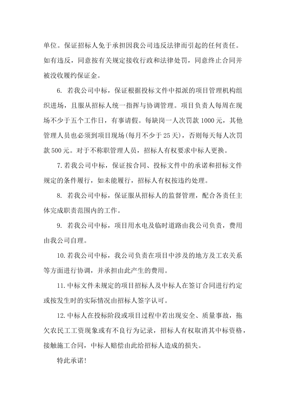 投标报价承诺书范本_第3页