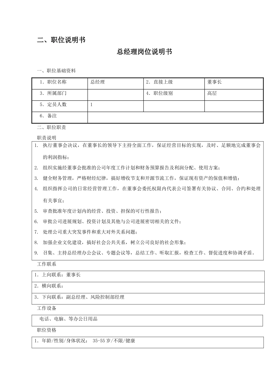 投资公司部门设置及岗位职责_第3页