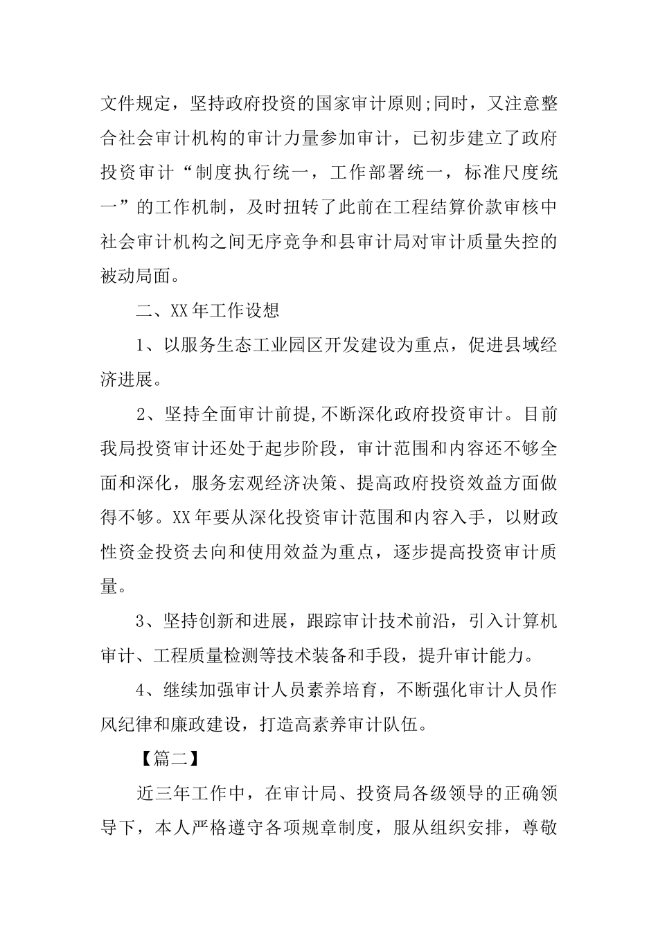 投资审计个人工作总结_第3页