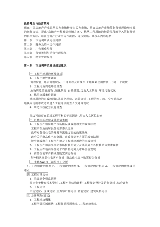 投资策划与经营策略
