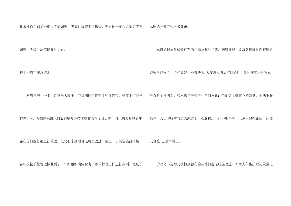 护士一周工作总结_第2页