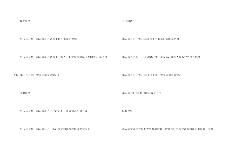 护士个人求职简历模版_第3页