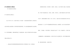 护士岗前培训心得体会