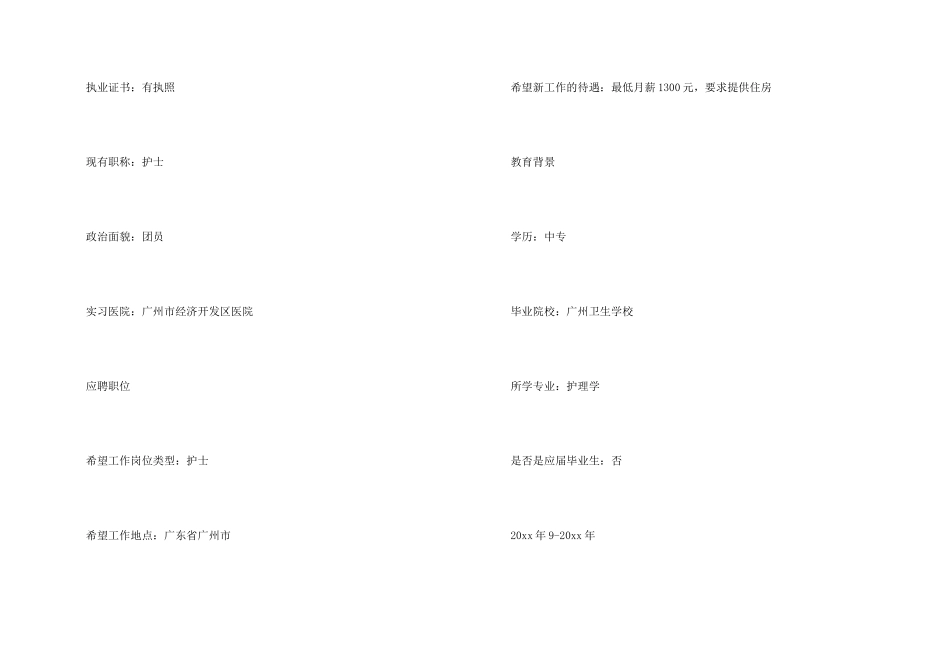 护士应聘简历_第2页