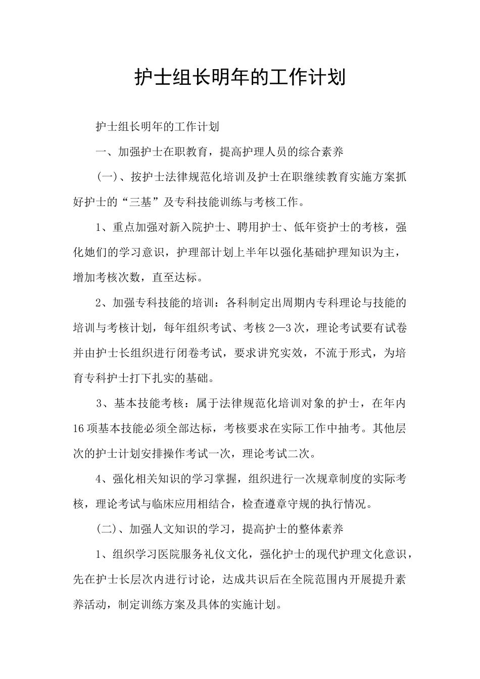 护士组长明年的工作计划_第1页