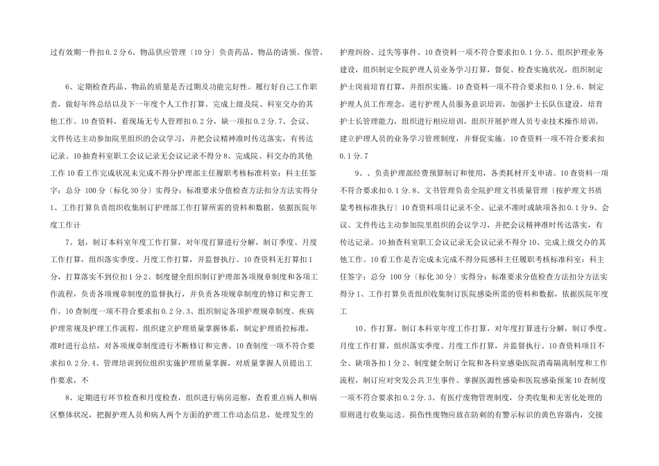 护士长考核标准_第2页