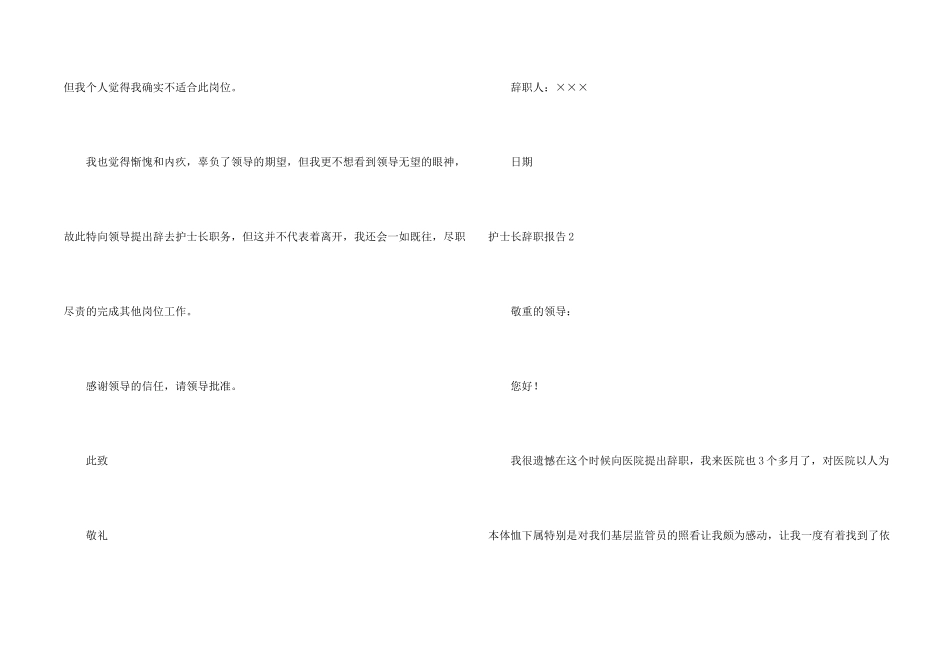 护士长辞职报告集锦15篇_第2页