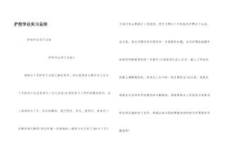 护校毕业实习总结