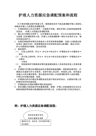 护理人力资源应急调配预案和流程