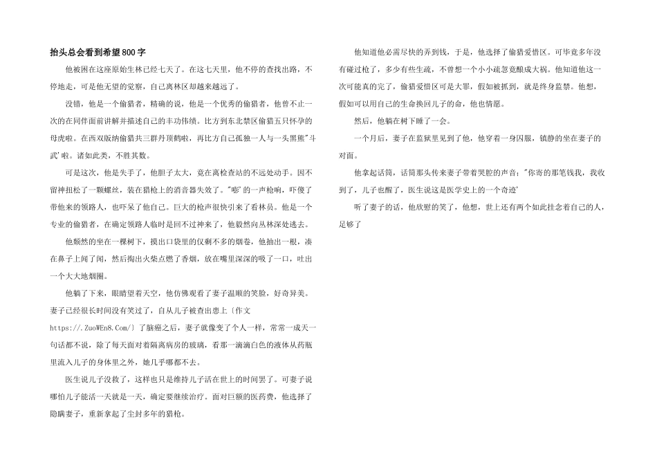 抬头总会看到希望800字_第1页