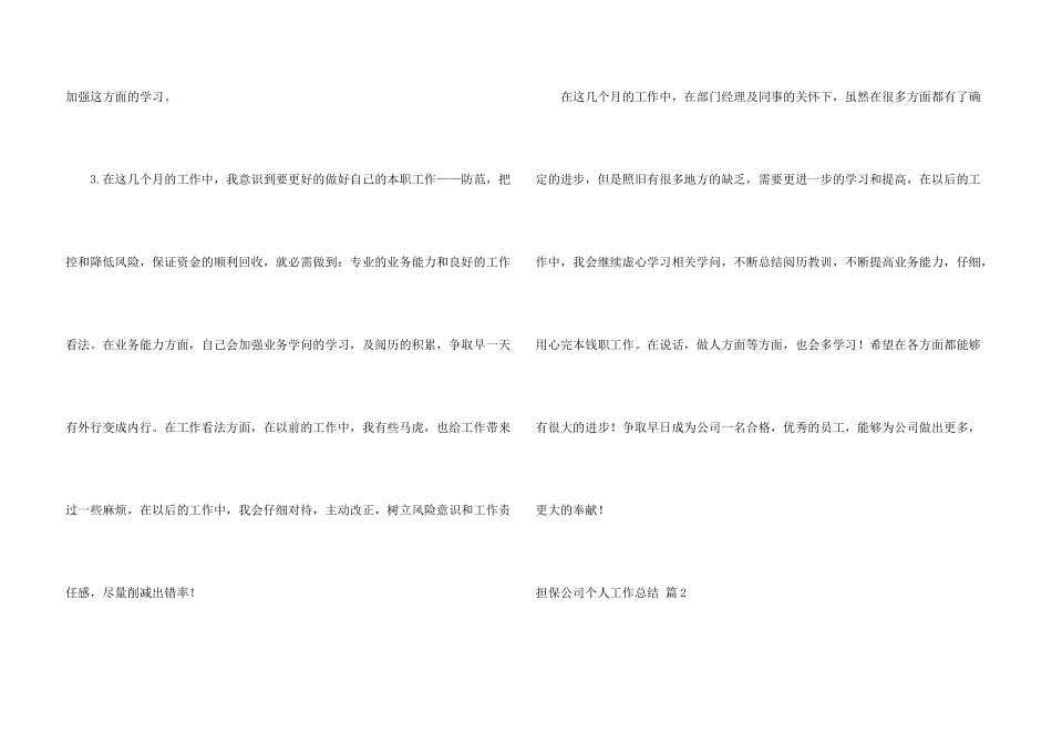 担保公司个人工作总结四篇_第3页
