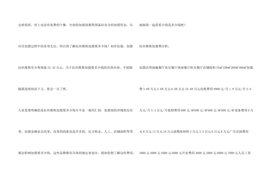 拉丝维斯加盟要多少钱？22.42万元创业钱途无限！_第2页