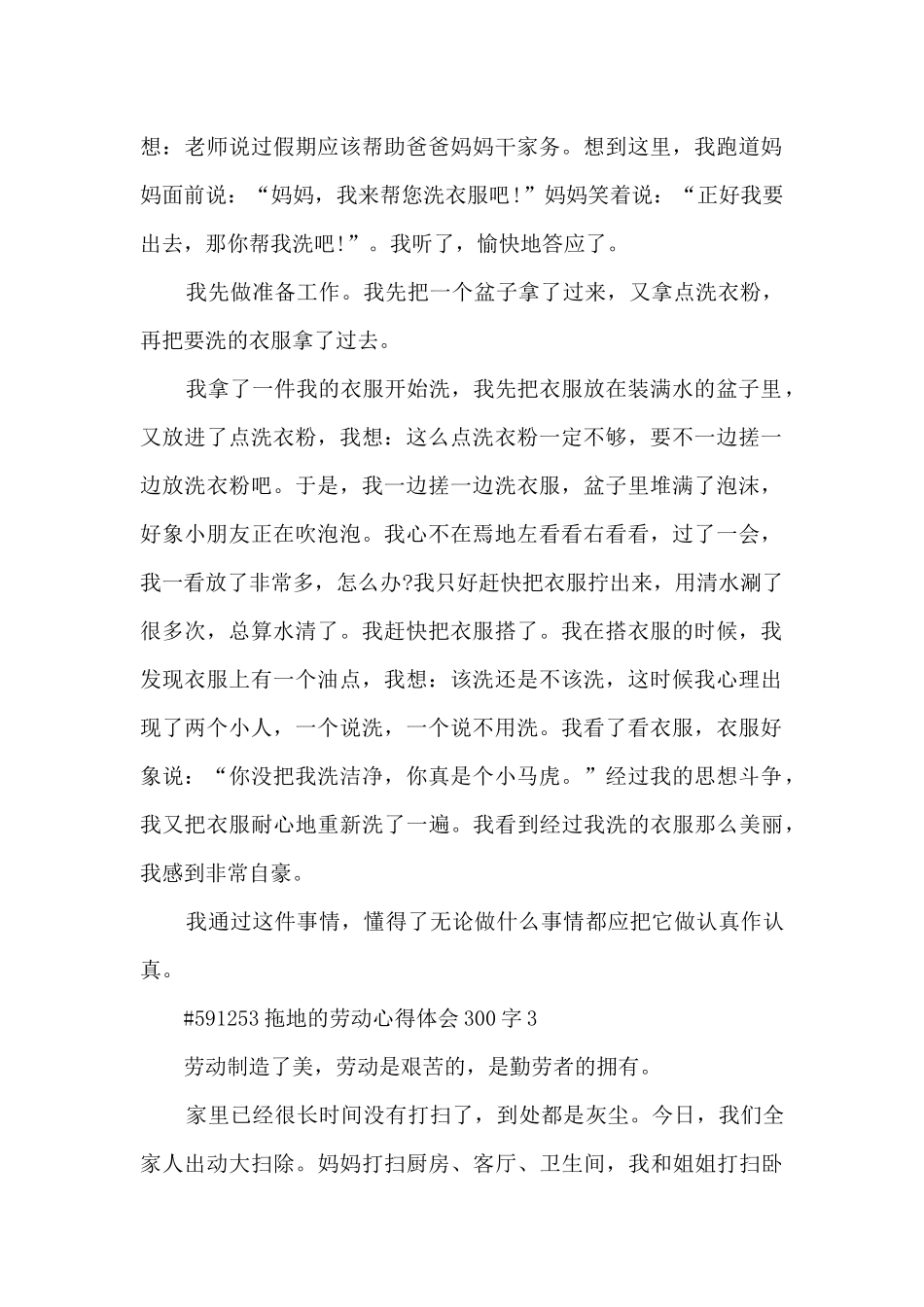 拖地的劳动心得体会300字_第2页