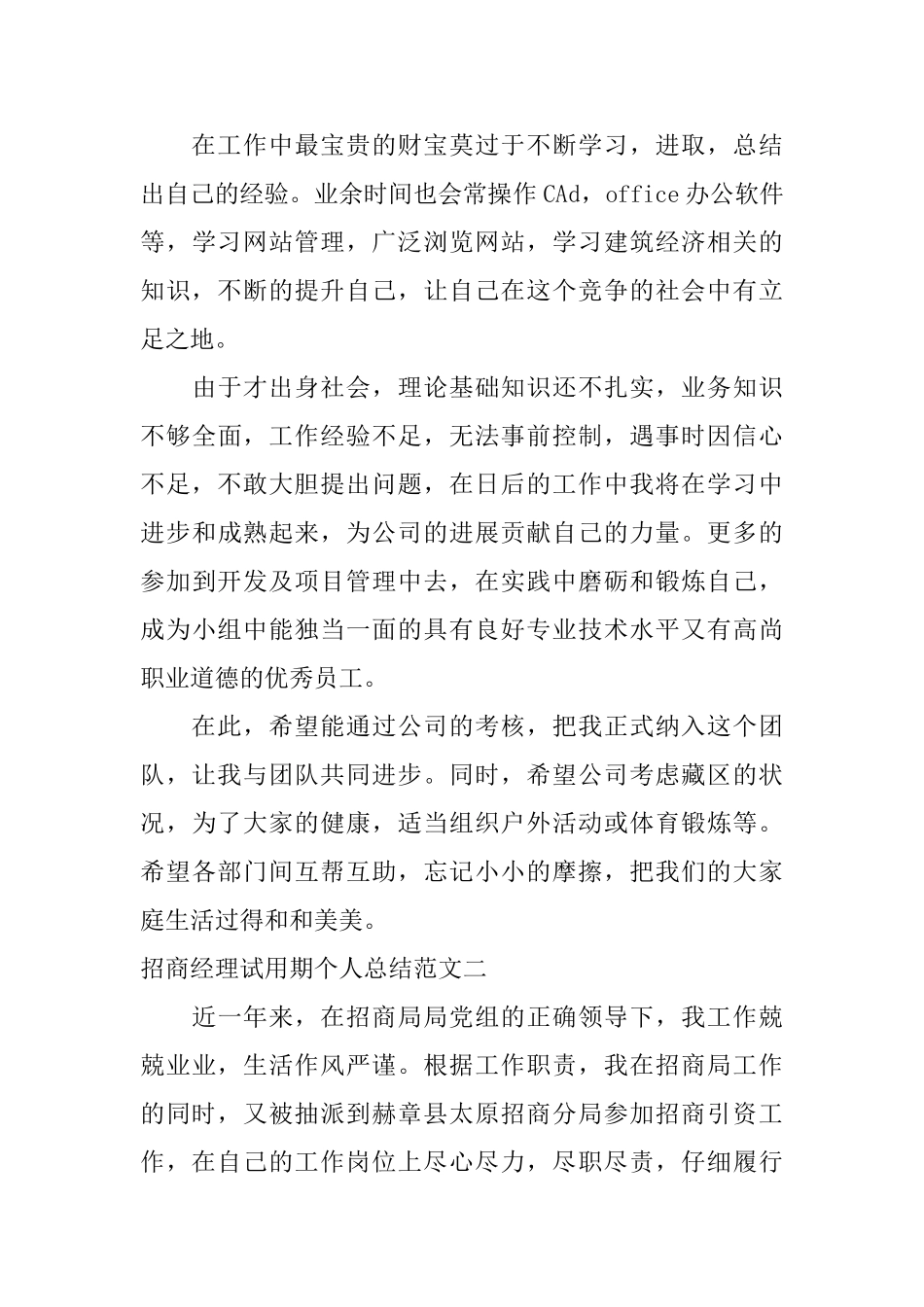 招商经理试用期个人总结_第3页