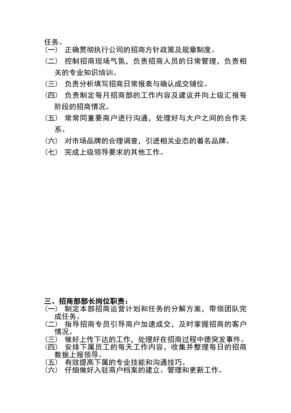 招商运营部管理职能及岗位职责_第3页