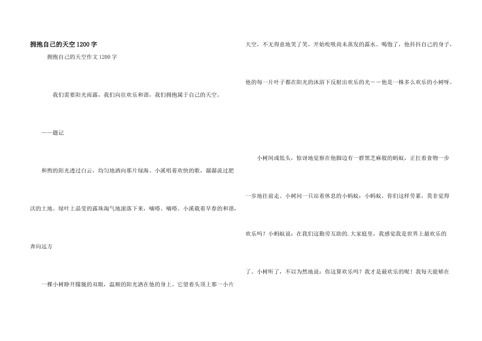 拥抱自己的天空1200字_第1页