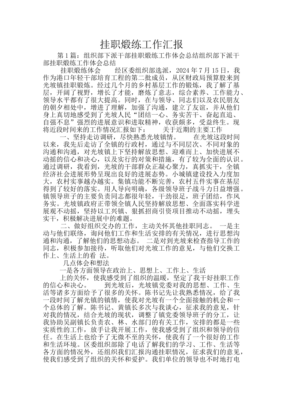 挂职煅练工作汇报_第1页