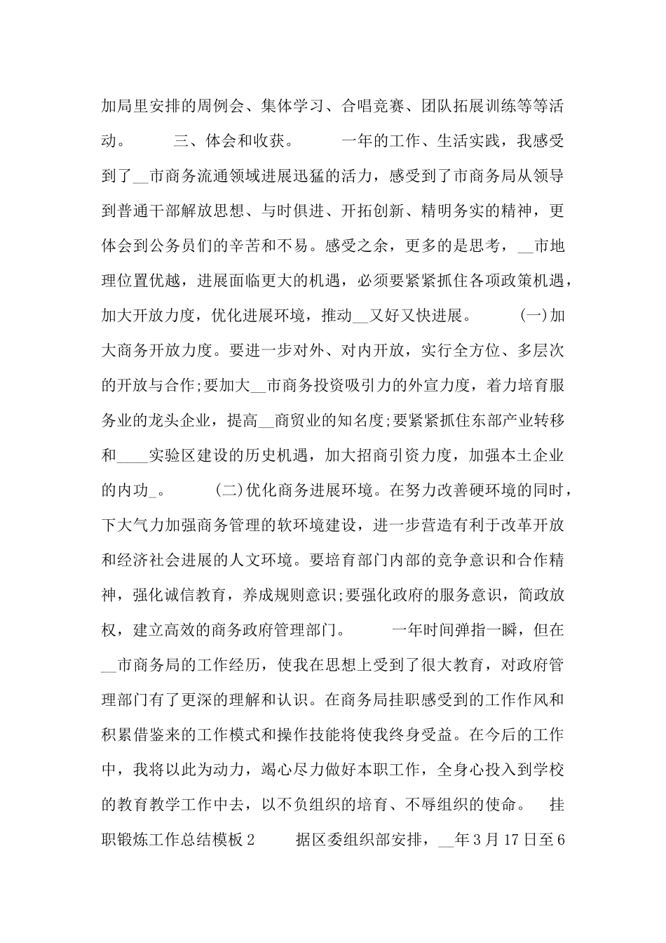 挂职锻炼工作总结模板_第3页